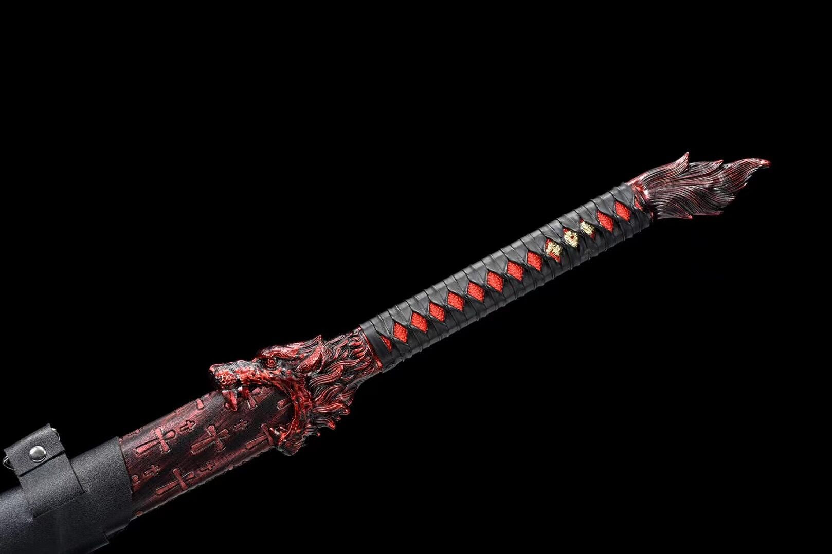 Red Flame Wolf Sword,Handicrafts,Chinese Saber,Real Sword,Handmade Chinese Sword,High manganese steel,Longquan sword