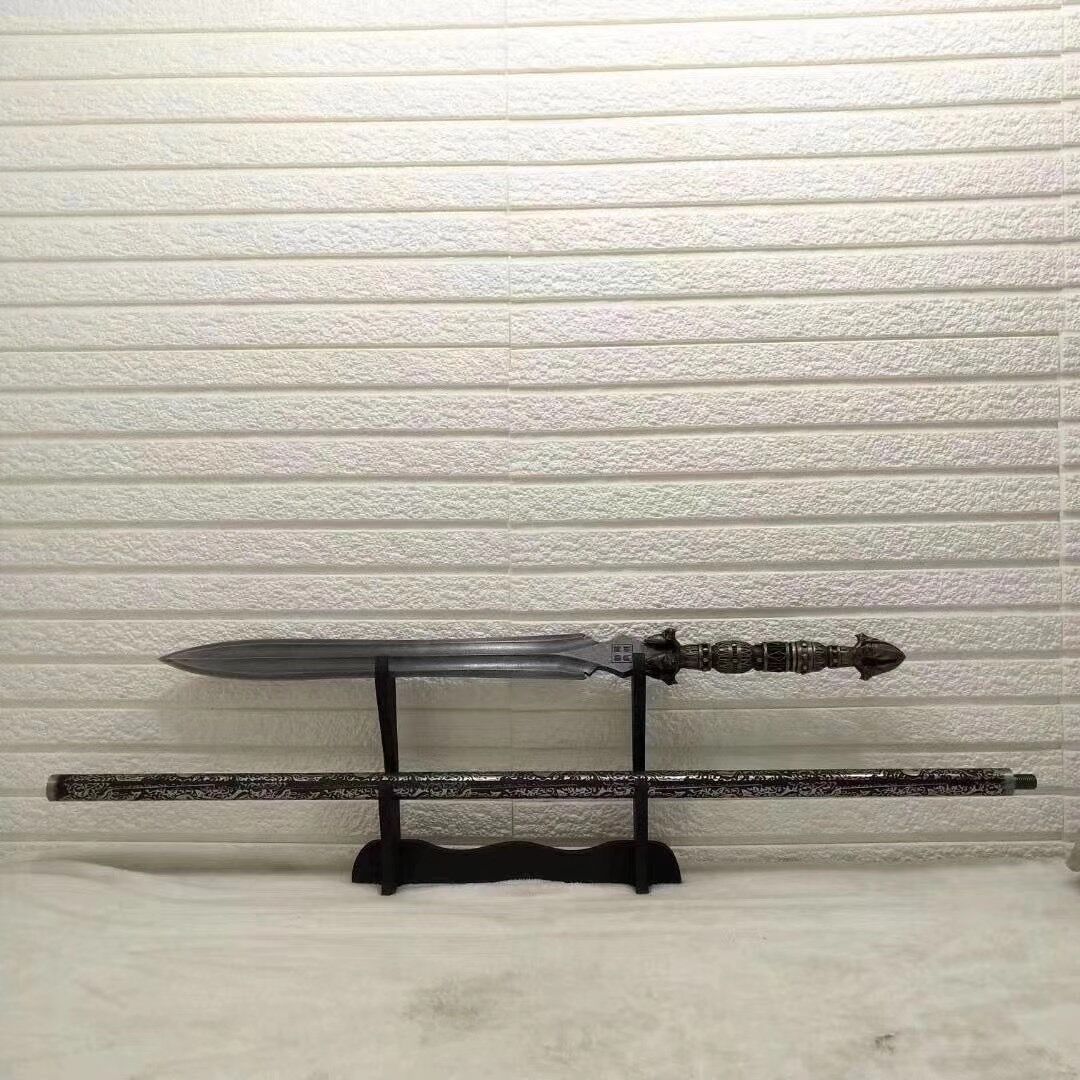 Mad Lion Spear,Handicraft,Lance,Handmade Weapon,Hundred steelmaking pa ...