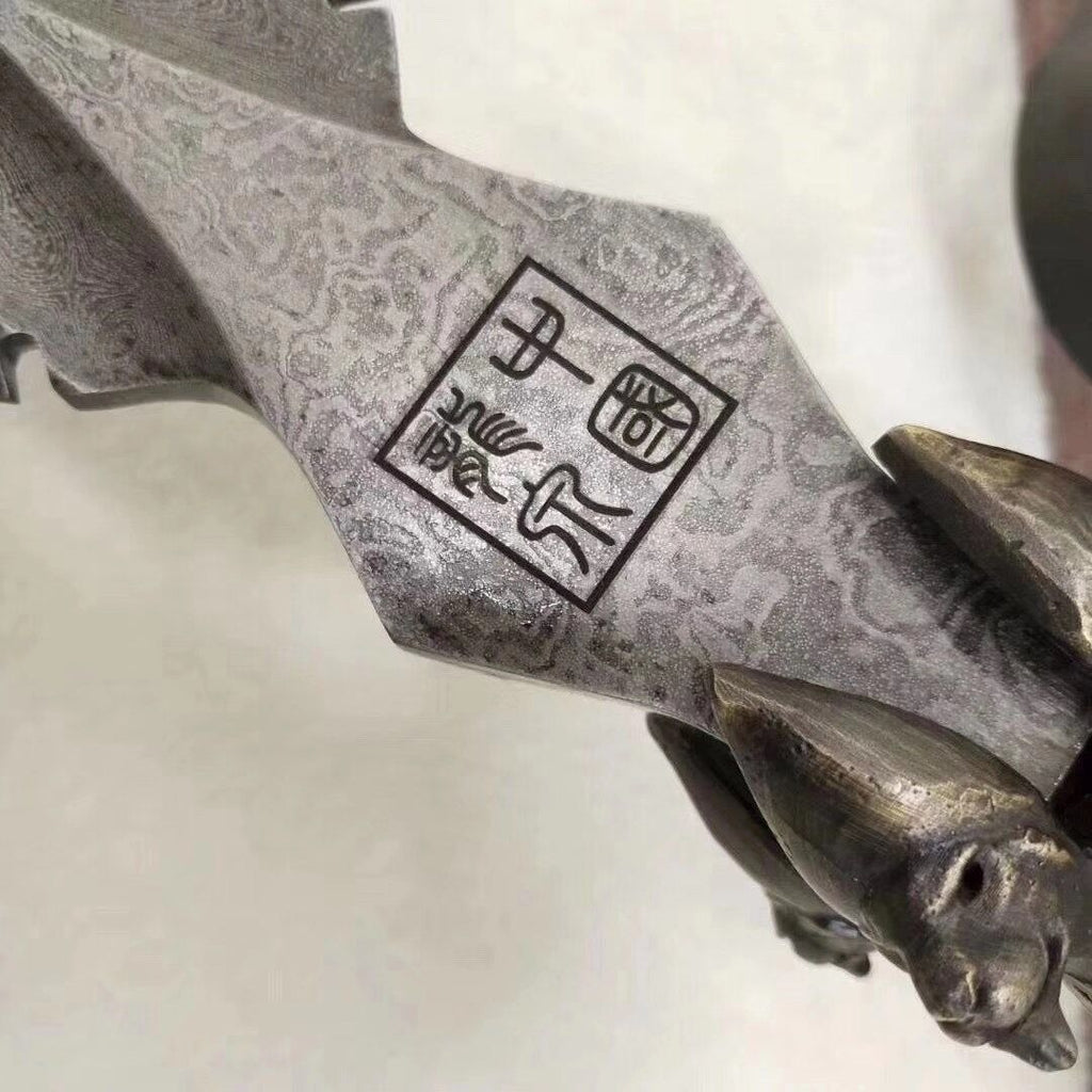 Mad Lion Spear,Handicraft,Lance,Handmade Weapon,Hundred steelmaking pa ...