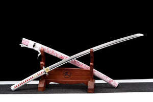 Kränze Katana-Schwert, japanisches Samurai-Schwert, echtes Katana, handgefertigtes Schwert, Hochleistungsmusterstahl, Longquan-Schwert