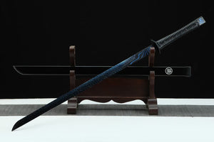 Magic Blade,Roasted Blue Blade,Thousand shard demon dagger,Handmade Chinese Sword,Tang-Horizontal Sword, High performance manganese steel, Longquan sword