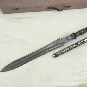 Mad Lion Spear,Handicraft,Lance,Handmade Weapon,Hundred steelmaking pattern steel,Longquan sword