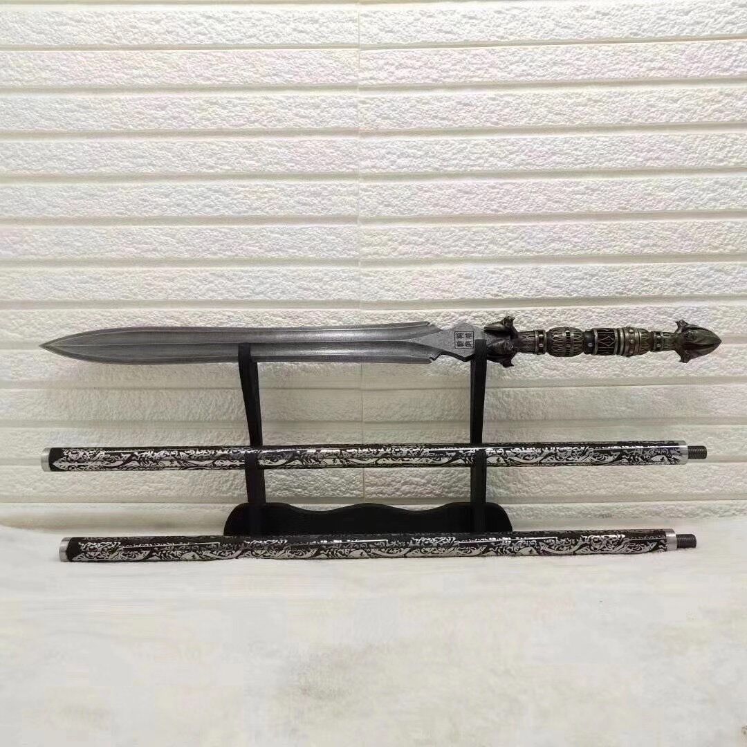 Mad Lion Spear,Handicraft,Lance,Handmade Weapon,Hundred steelmaking pa ...