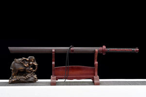 Antikes Schwert aus Schwarzgold, chinesisches Tang-Schwert, Tang-Horizontal-Schwert, Hochmanganstahl
