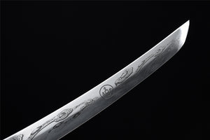 Günstiges Tanto-Schwert, japanisches Samurai-Schwert, echtes Tanto, handgemachtes Schwert, Longquan-Schwert