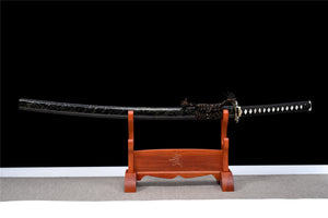 Black Gold Katana,Japanese Samurai Sword,Real Handmade Katana,High Manganese Steel