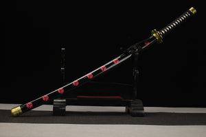 Schwarzes Schwert Shusui, Einteiler, Anime-Version Katana, japanisches Samurai-Schwert, Kohlenstoffstahl, Longquan-Schwert
