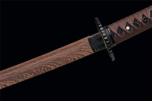 Courage Katana,Wooden Katana,Japanese Samurai Sword,Handmade Wooden Sword,Training Sword,Rosewood blade