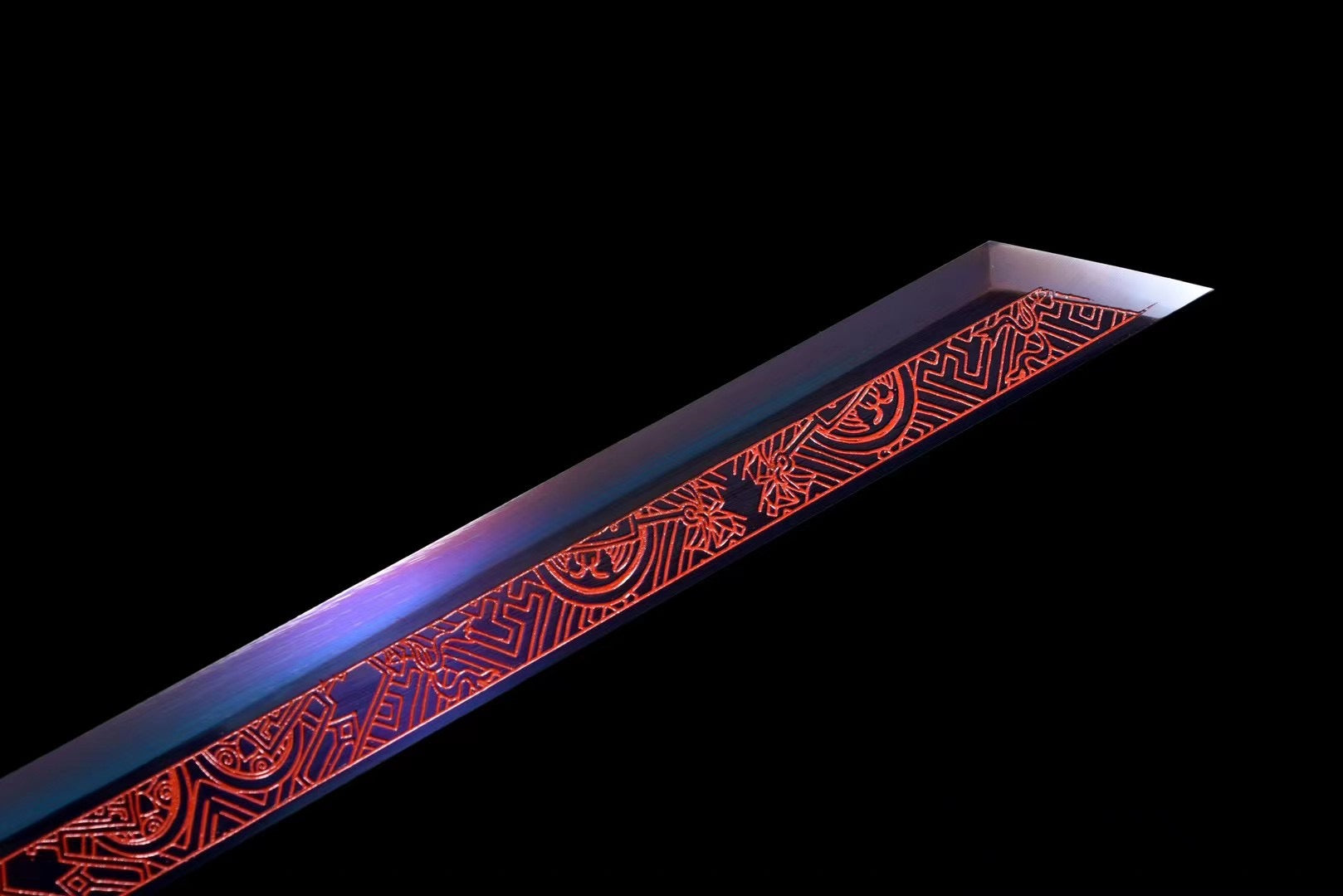Antikes Schwert aus Schwarzgold, chinesisches Tang-Schwert, Tang-Horizontal-Schwert, Hochmanganstahl