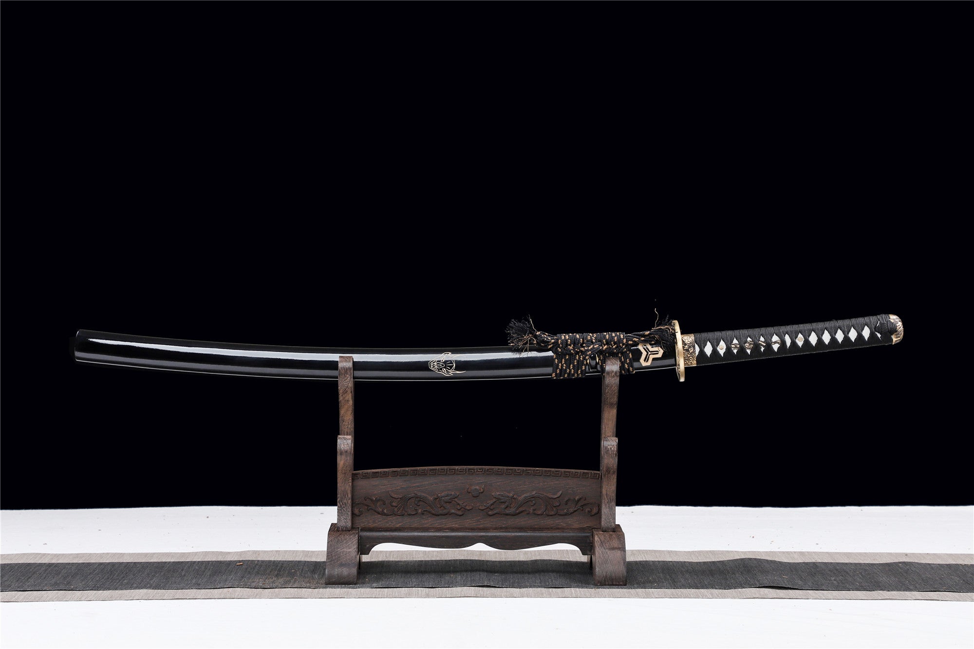 Demon Katana, Devil-Serie, japanisches Samurai-Schwert, echtes Katana, handgefertigtes Schwert, Hochleistungs-Musterstahl, Longquan-Schwert