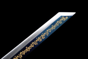 Demon Snake Slash, Kunsthandwerk, horizontales Tang-Schwert, handgefertigtes chinesisches Schwert, Hochmanganstahl, Longquan-Schwert