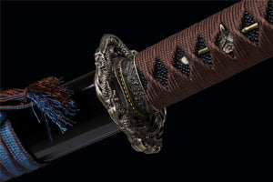 Dragon King Holz-Katana, japanisches Samurai-Schwert, handgefertigtes Holzschwert, Rosenholzklinge/Bambusklinge