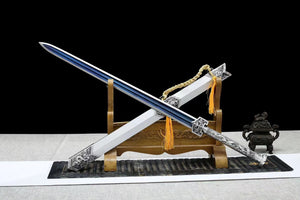 Dragon Soul War Sword,Baked Blue Series,High manganese steel,Longquan sword