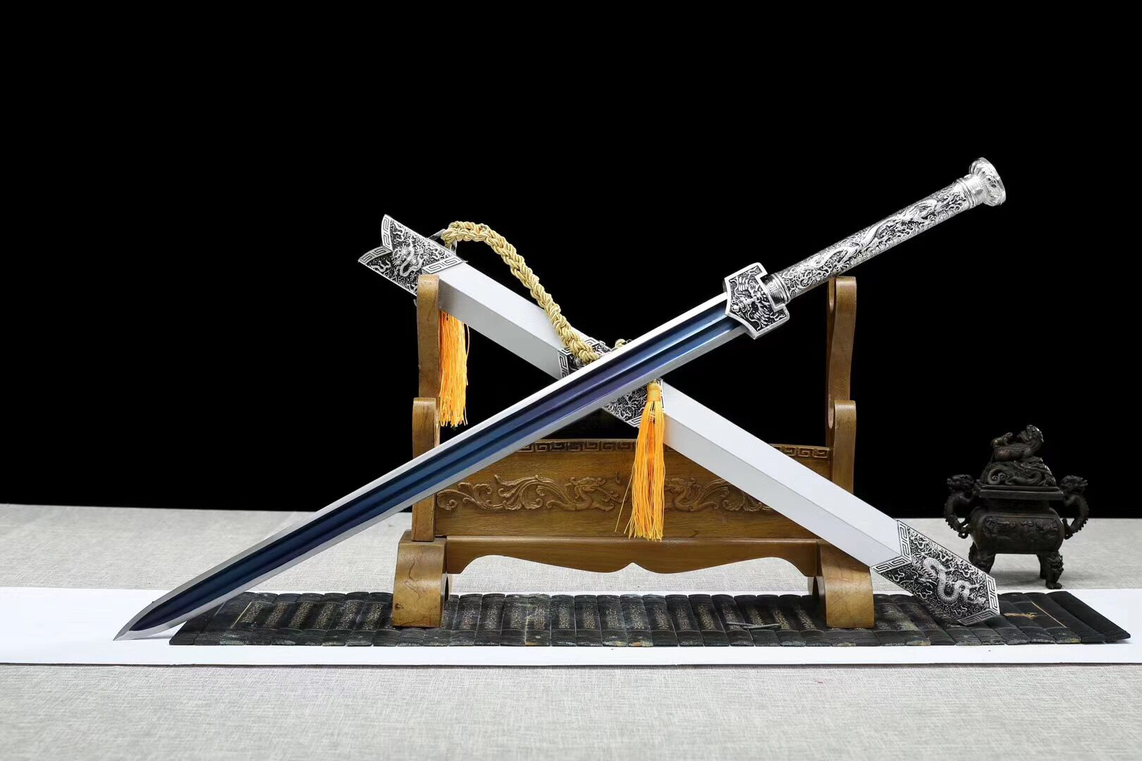 Dragon Soul War Sword, Baked Blue Series, Hochmanganstahl, Longquan-Schwert