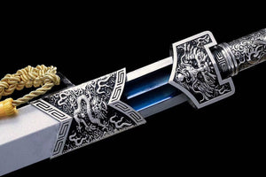 Dragon Soul War Sword, Baked Blue Series, Hochmanganstahl, Longquan-Schwert