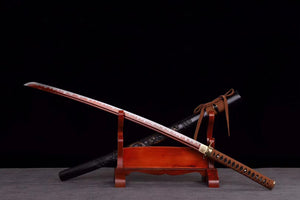 Dragon phoenix samurai sword,Katana,High-performance spring steel,Solid wood handmade Scabbard,Longquan sword