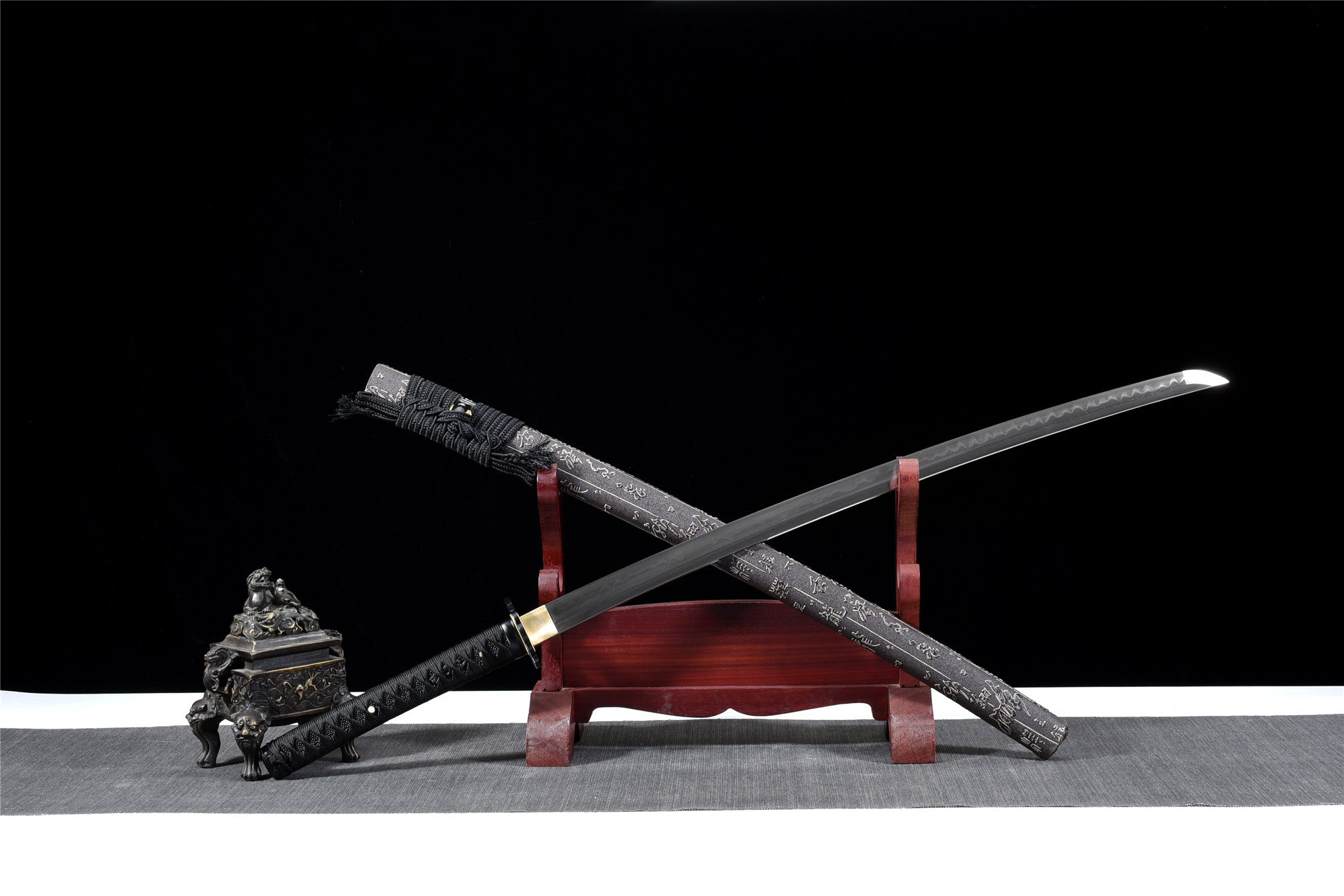 Ghost Servant Katana, japanisches Samurai-Schwert, echtes Katana, handgefertigtes Schwert, Longquan-Schwert