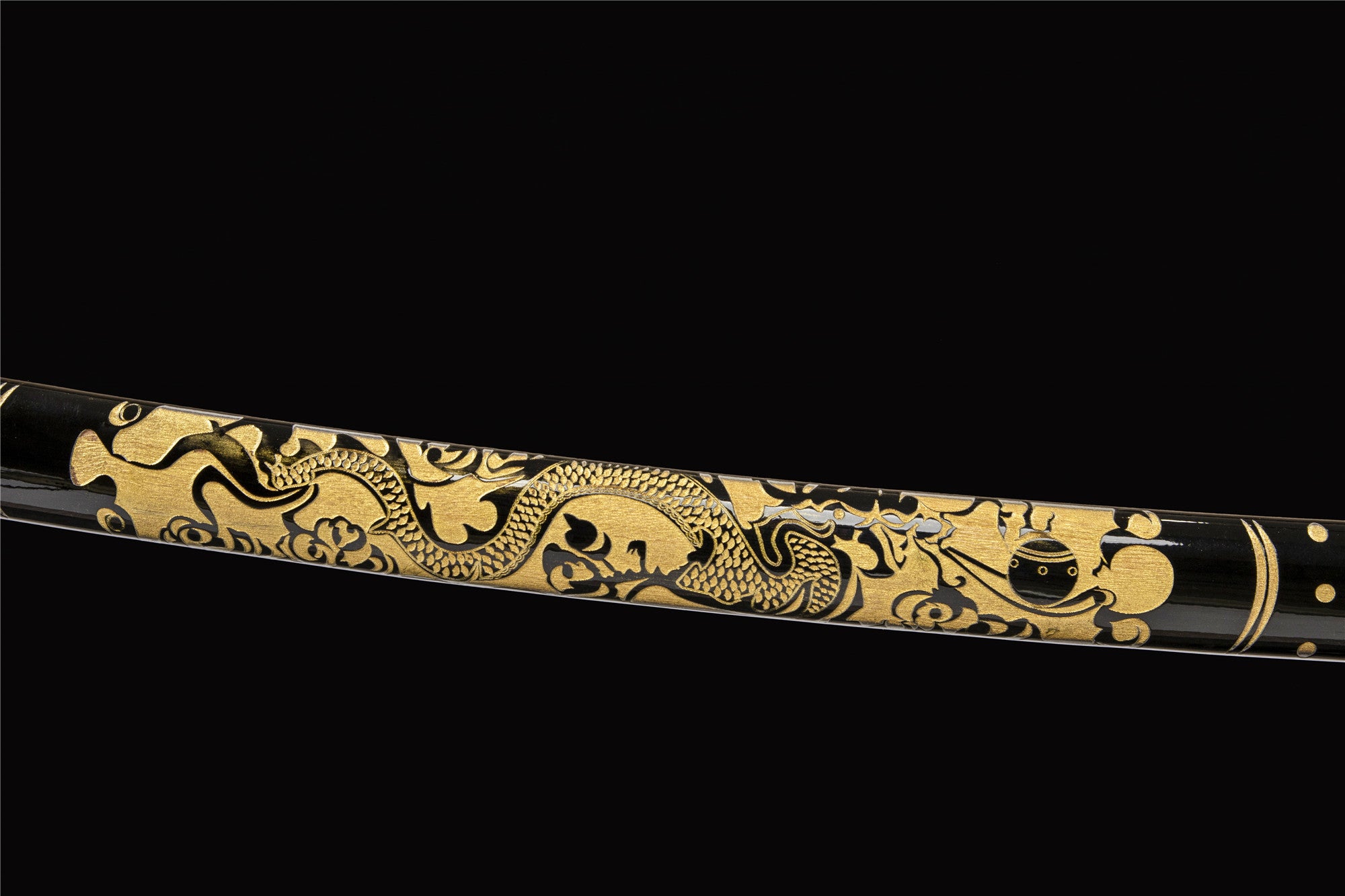 Golden Dragon Katana,Wooden Katana,Japanese Samurai Sword,Handmade Wooden Sword,Bamboo Blade