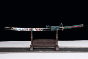 Hell Snake Wooden Katana,Japanese Samurai Sword,Handmade Wooden Sword,Rosewood blade