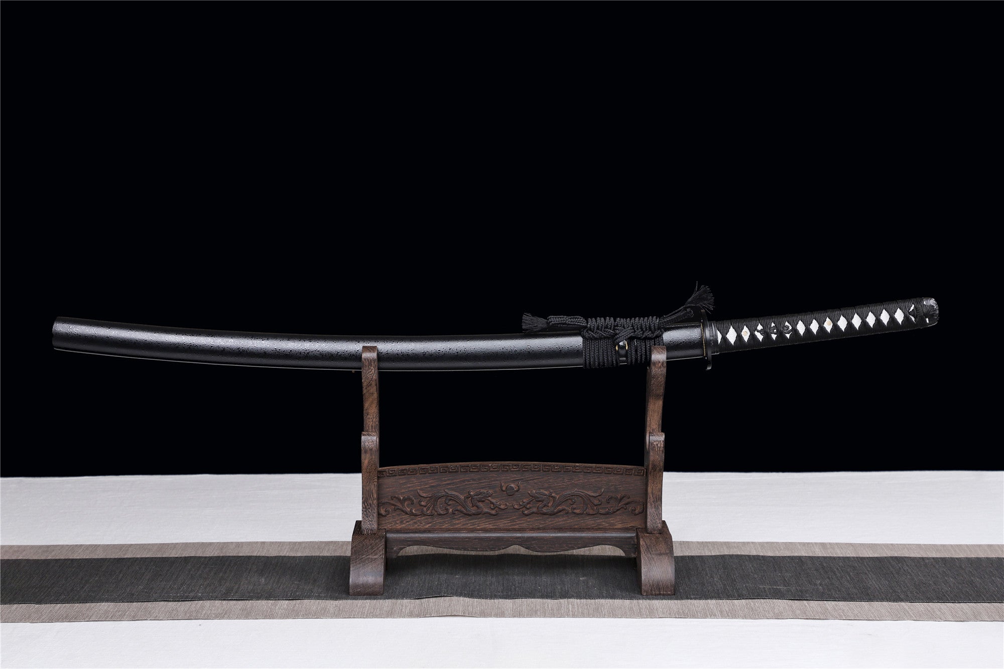 Miyamoto Musashi Katana, Holz-Katana, japanisches Samurai-Schwert, handgefertigtes Holzschwert, Rosenholzklinge/Bambusklinge
