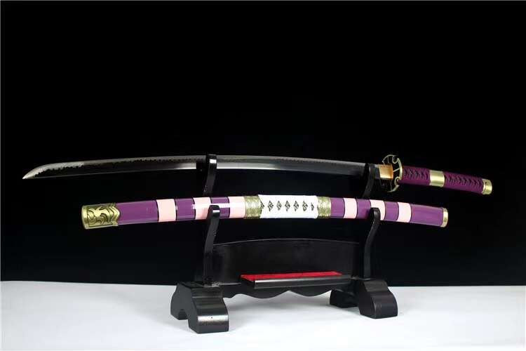 Nidai Kitetsu,Monkey D. Luffys Katana,Einteilig,Japanisches Samurai-Schwert,Hochmanganstahl,Longquan-Schwert