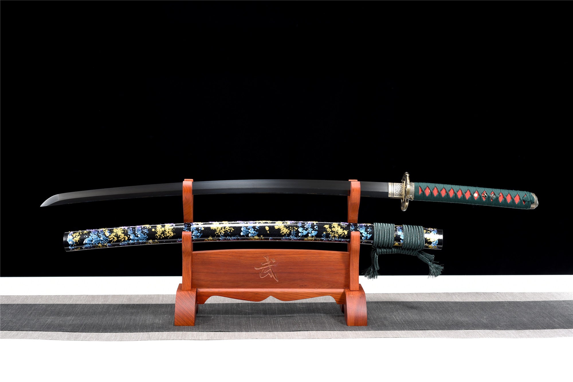 Shadow Snake Katana,Baked black series,Japanese Samurai Sword,Real Handmade Katana,High Manganese Steel
