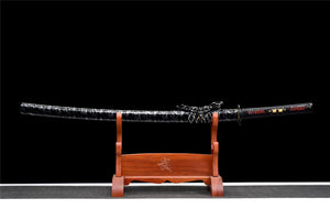 Silver Feather Katana,Japanese Samurai Sword,Real Katana,Handmade sword,T10 Steel Clay Tempered With Hamon