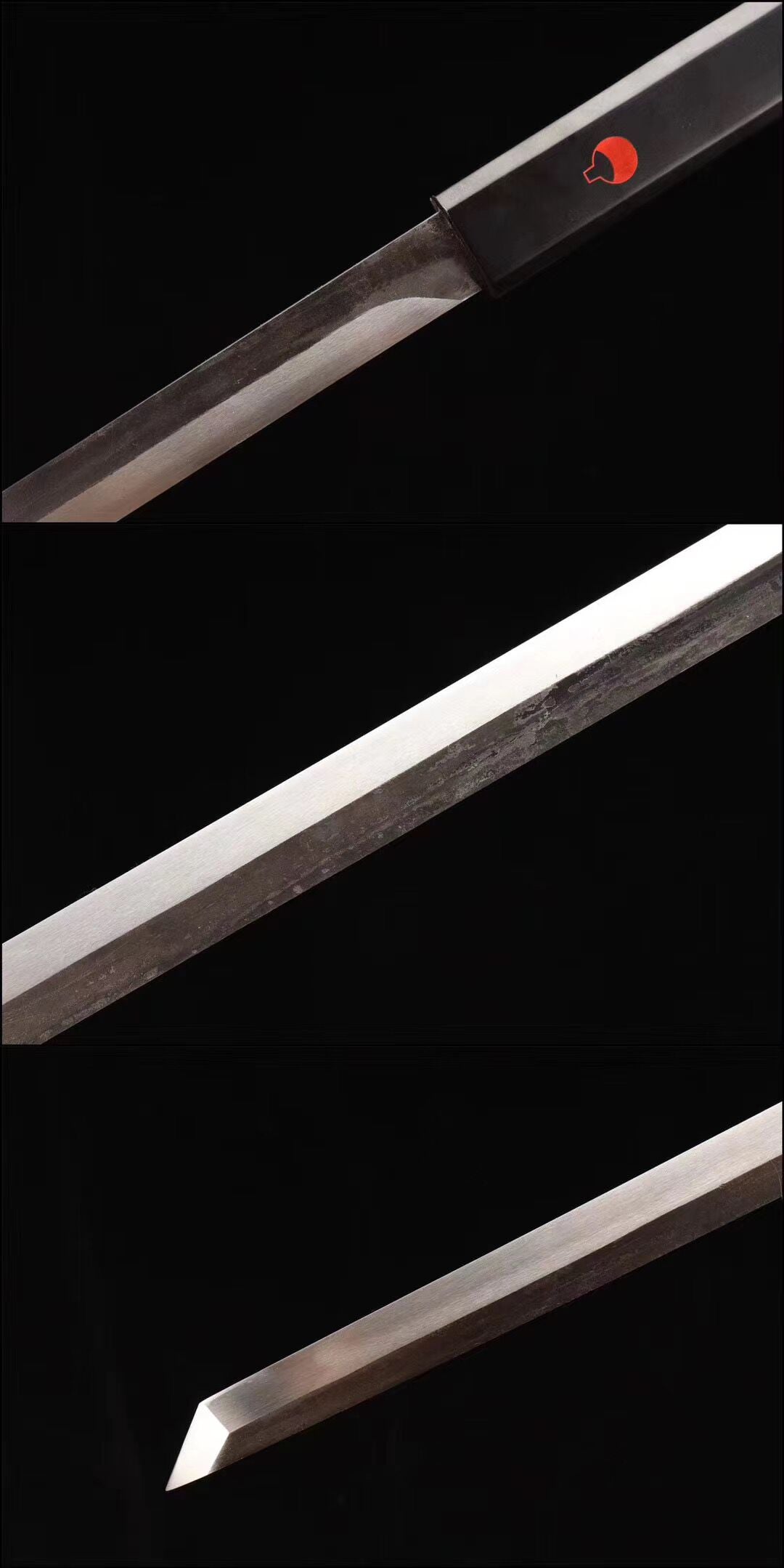 Six-sided black stick sword,Kusanagi sword,High manganese steel,Rosewood scabbard,Longquan sword
