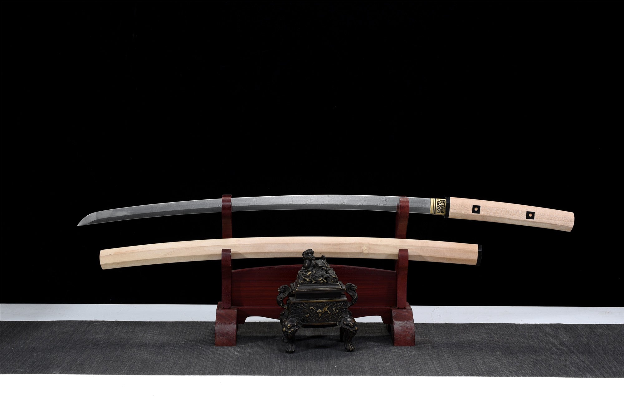 Weißes Rakshasa Katana, japanisches Samurai-Schwert, echtes Katana, handgefertigtes Schwert, Longquan-Schwert