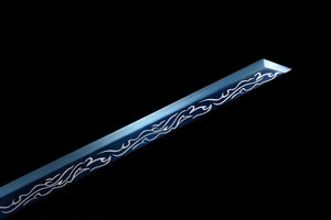 Wolfskopfschwert, graue Wolfsflamme, Tang-Horizontalschwert, handgefertigtes chinesisches Schwert, Hochmanganstahl, Longquan-Schwert
