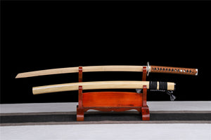 Wood Color Katana,Wooden Katana,Japanese Samurai Sword,Handmade Wooden Sword,Bamboo Blade