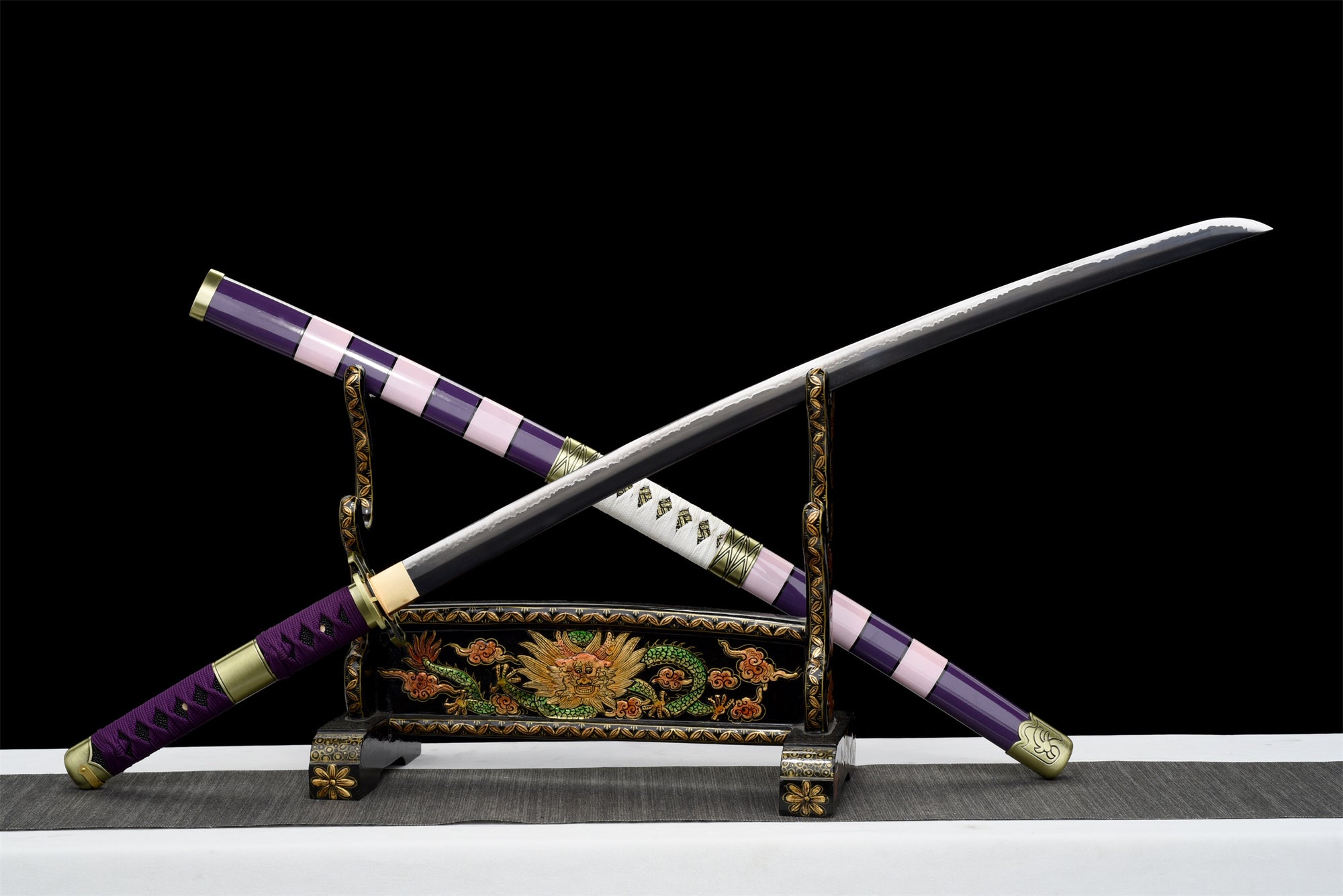 Anime Sword,One Piece,Black Blade,Real Japanese Samurai Sword,Handmade Anime Katana,High-carbon steel