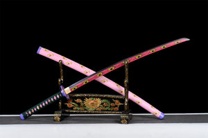 Pink Anime Sword,Anime Cosplay,Real Japanese Samurai Sword,Handmade Anime Katana,High-carbon steel,Full Tang