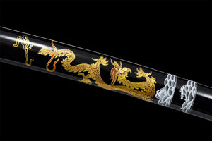 Water Dragon King Katana,Baked Blue Blade,Japanese Samurai Sword,Real Handmade Katana,High Manganese Steel