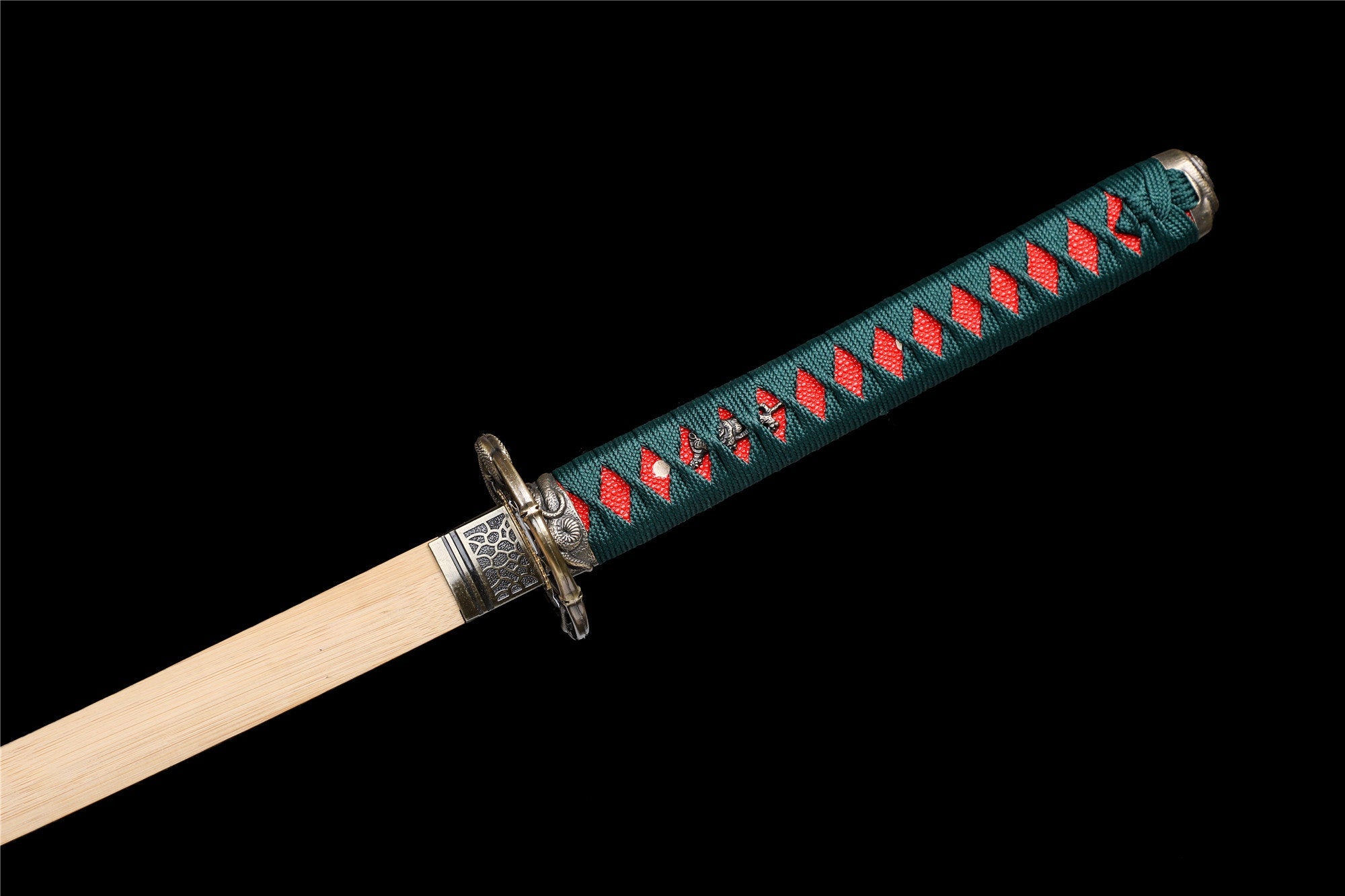 Shadow Snake Katana, Holz-Katana, japanisches Samurai-Schwert, handgefertigtes Holzschwert, Bambusklinge
