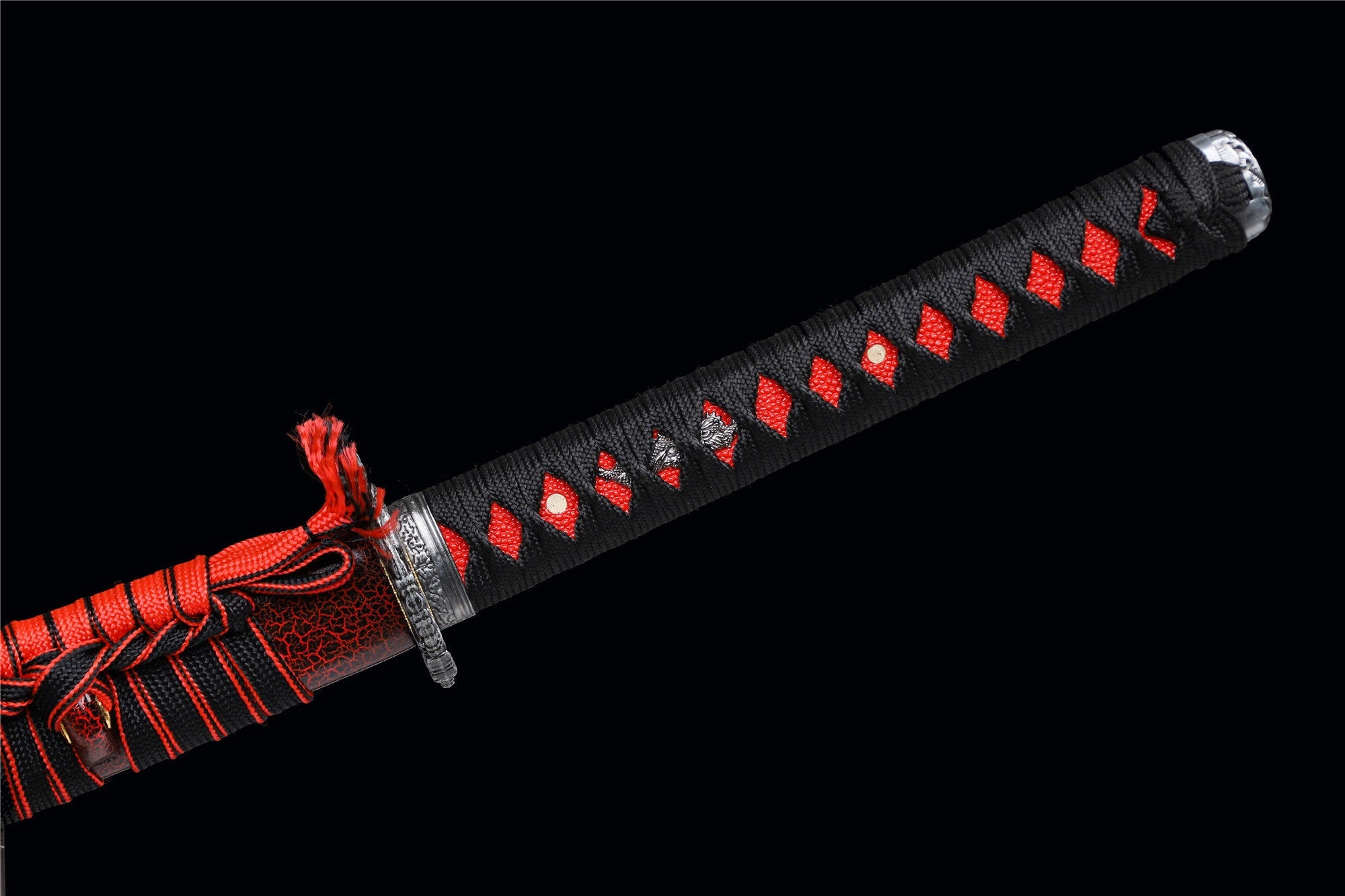 Red Crack katana,Wooden Katana,Japanese Samurai Sword,Handmade Wooden Sword,Training Sword,Rosewood blade/Bamboo Blade