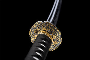 Black Gold Katana,Japanese Samurai Sword,Real Handmade Katana,High Manganese Steel