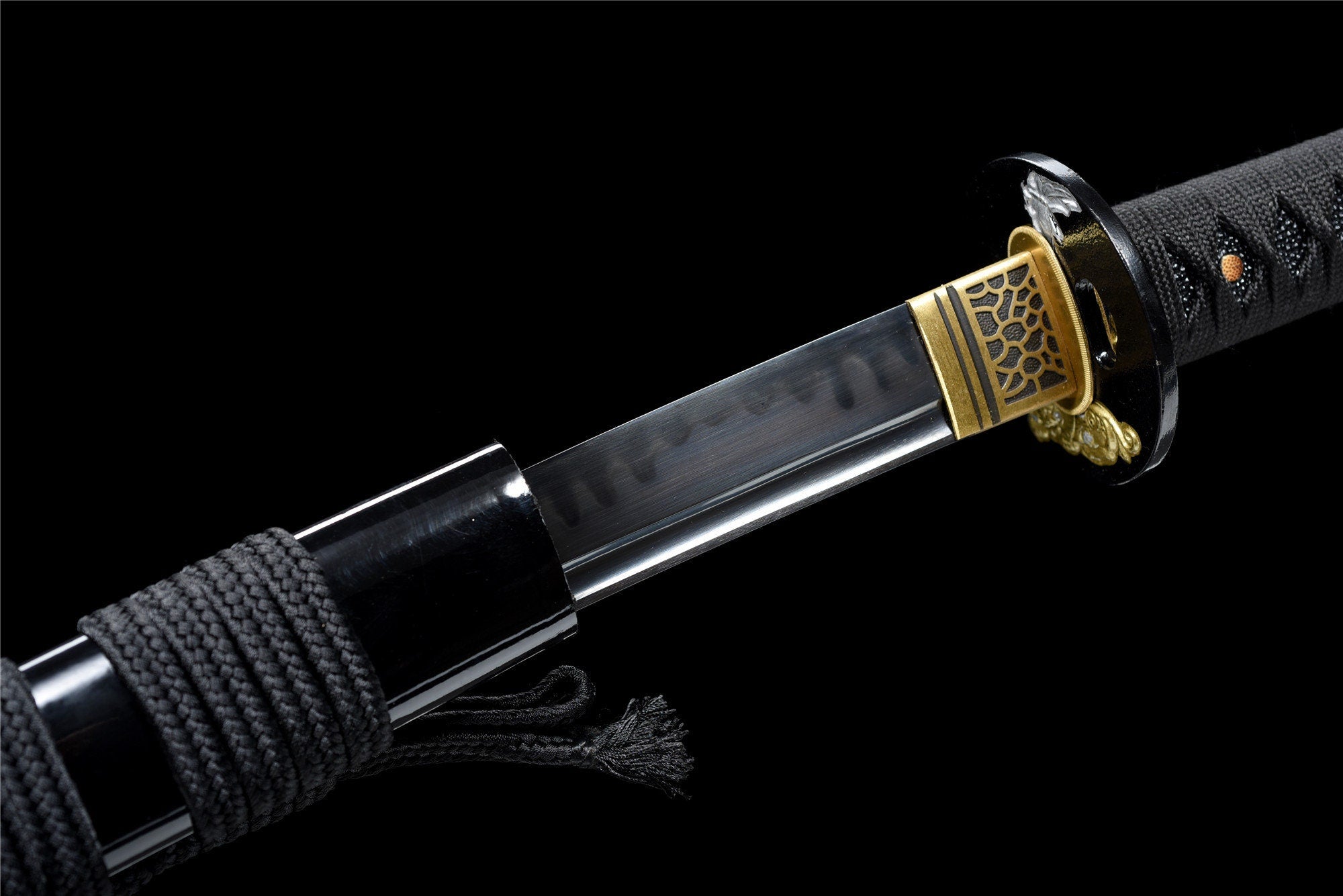 Blackwing Katana,Japanese Samurai Sword,Real Handmade Katana,T10 High Carbon Steel Clay Tempered With Hamon