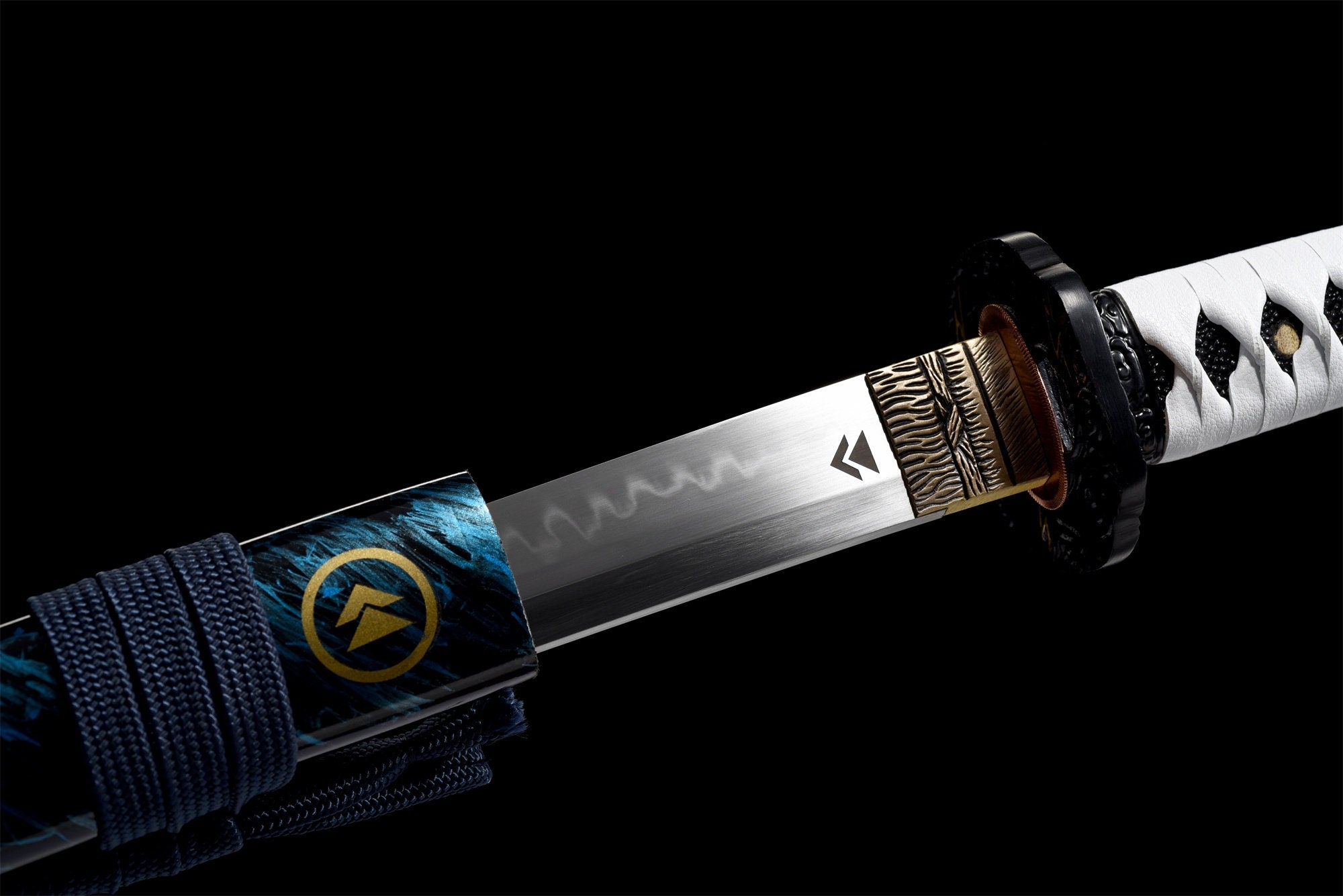 Geist von Tsushima, Katana und Tanto, echtes japanisches Samurai-Schwert, handgefertigtes scharfes Katana-Schwert, Full Tang, gehärteter T-10-Stahl mit Hamon