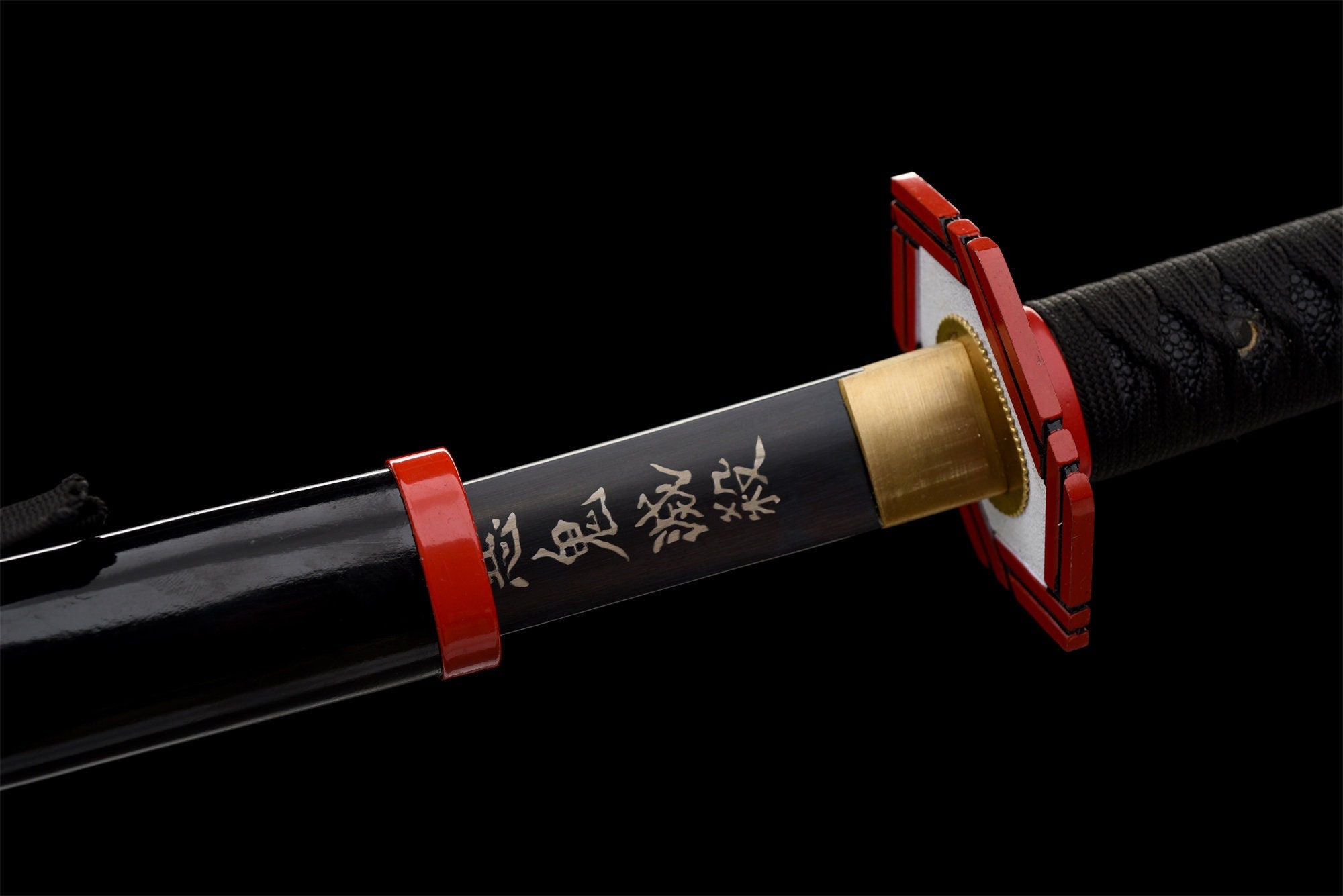 Black Anime Sword,Black Blade,Handmade Japanese Samurai Sword,Real Anime Katana,High-carbon steel