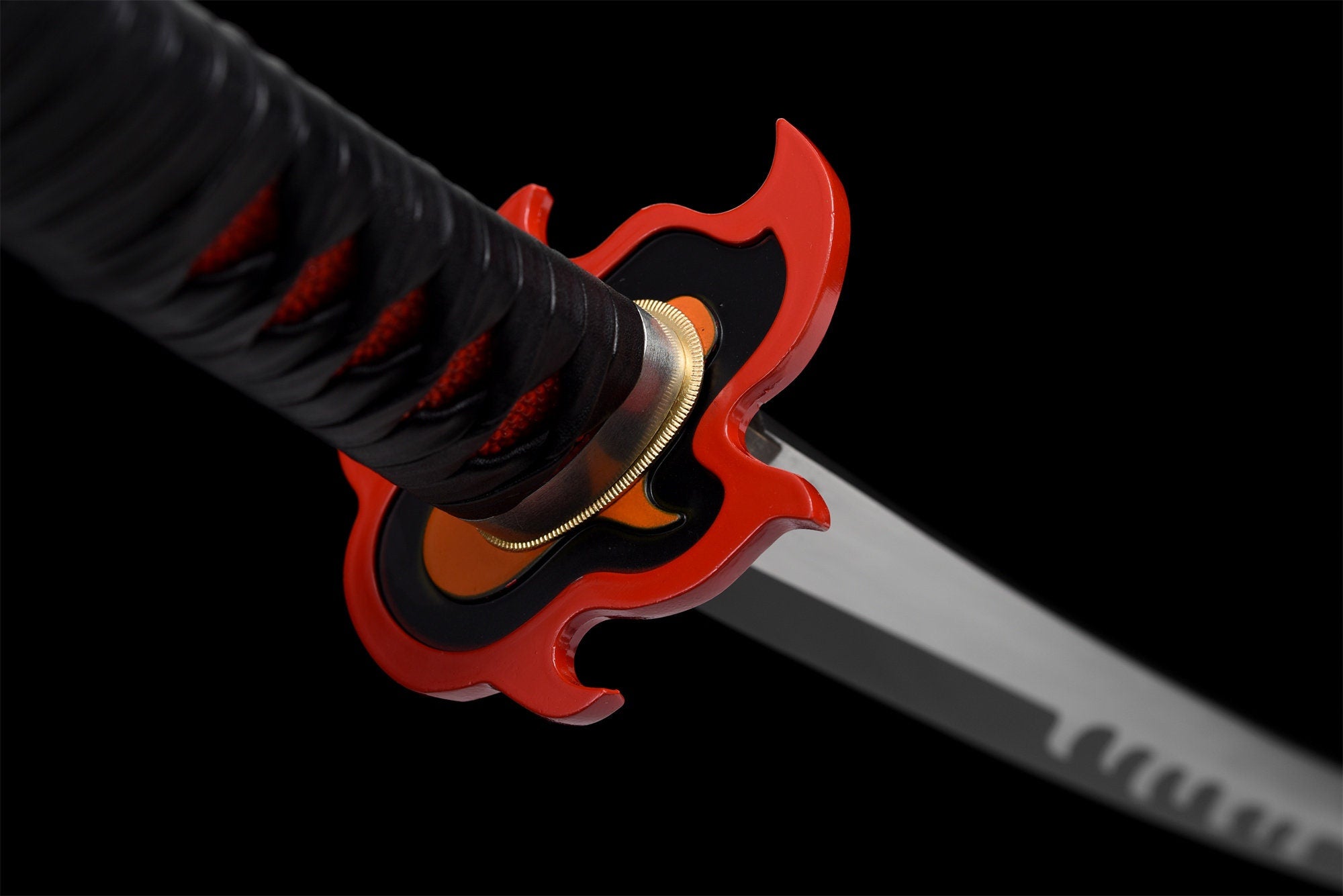Black Anime Sword,Katana Sharp,Real Japanese Samurai Sword,Handmade Anime Katana,Full Tang,High-carbon steel