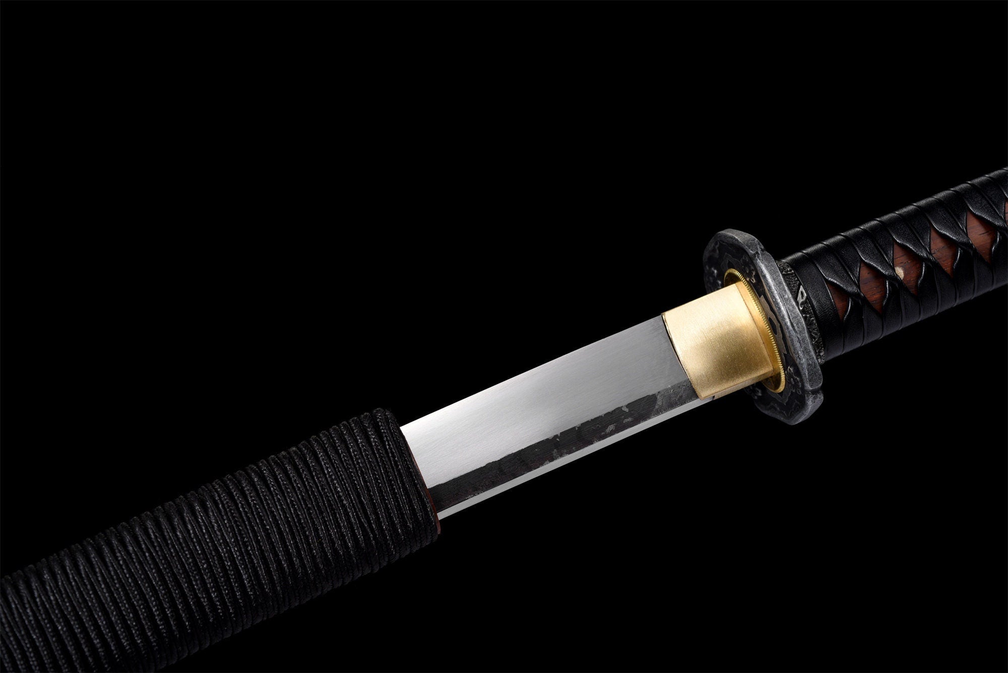 Vintage japanisches Samurai-Schwert, echtes Katana-Schwert, handgefertigtes Schwert, hoher Manganstahl, Full Tang
