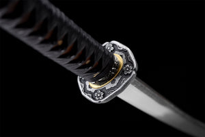 Vintage japanisches Samurai-Schwert, echtes Katana-Schwert, handgefertigtes Schwert, hoher Manganstahl, Full Tang