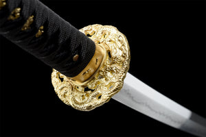 Cloud Dragon Katana,Japanese Samurai Sword,Real Handmade Katana,T10 Steel Clay Tempered With Hamon