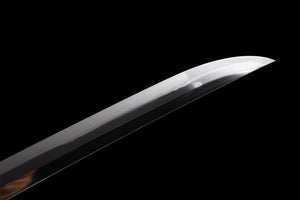T10 Stahl Ton gehärtet mit Hamon Handgefertigtes Musashi-Katana-Schwert Echtes japanisches Samurai-Schwert Full Tang