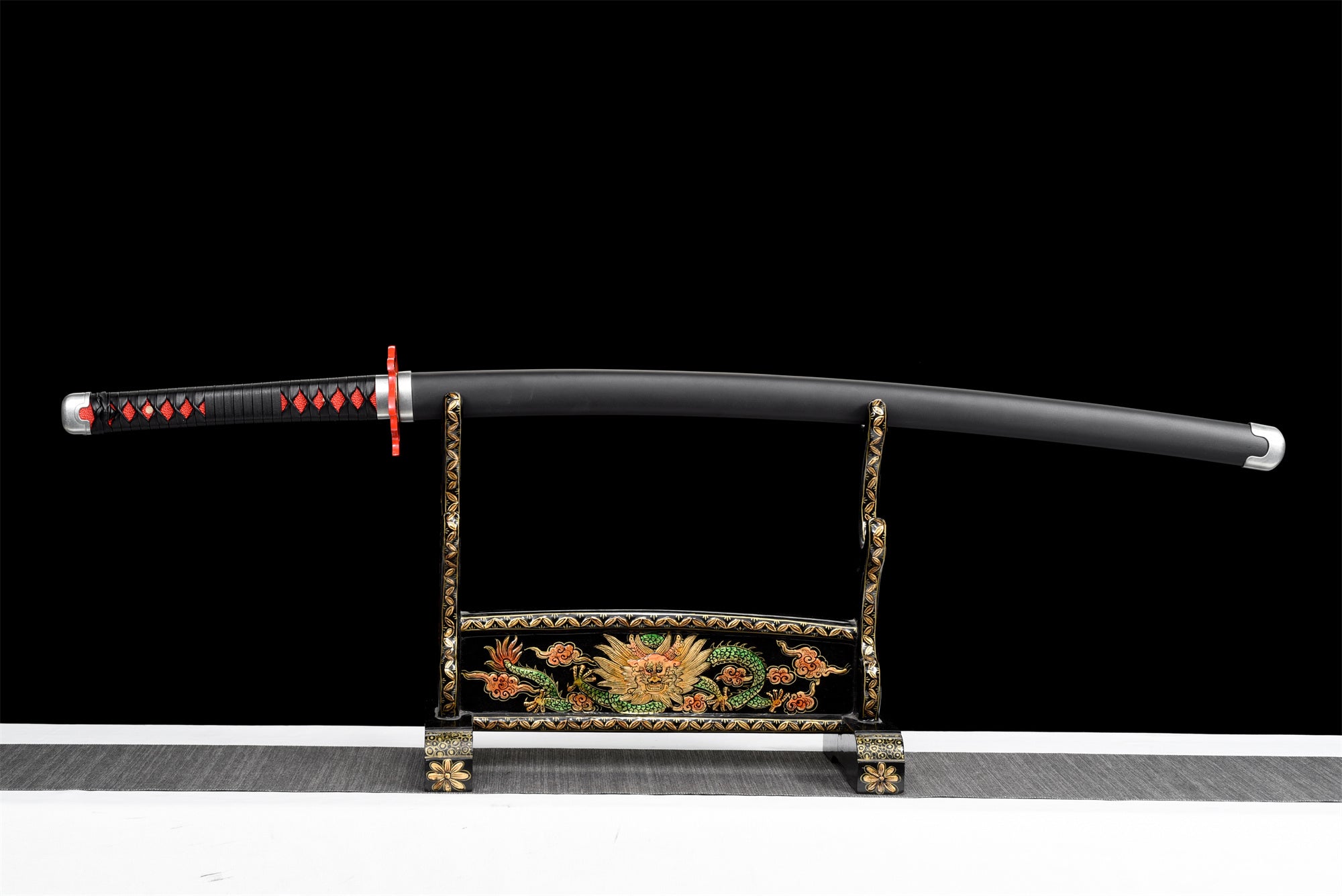 Black Anime Sword,Katana Sharp,Real Japanese Samurai Sword,Handmade Anime Katana,Full Tang,High-carbon steel
