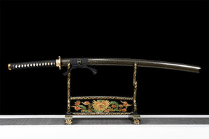 T8 High Carbon Steel Clay Tempered With Hamon Handmade Yellow Crack Katana Sword Real Japanese Samurai Sword Full Tang