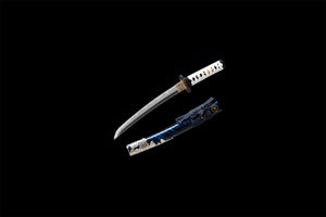 Geist von Tsushima, Katana und Tanto, japanisches Samurai-Schwert, echtes scharfes Katana, handgefertigtes Schwert, Full Tang, Hochmanganstahl