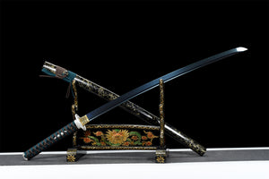 Liuli Katana,Japanese Samurai Sword,Real Handmade Katana,T10 Steel Clay Tempered With Hamon