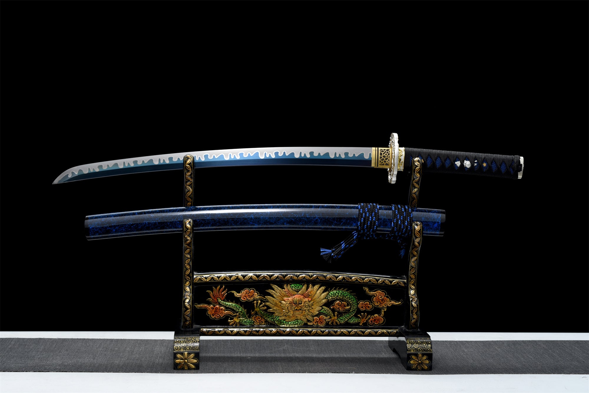 Yaomei Wakizashi Sword,Baked Blue Blade,Japanese Samurai Sword,Real Handmade Wakizashi,High manganese steel